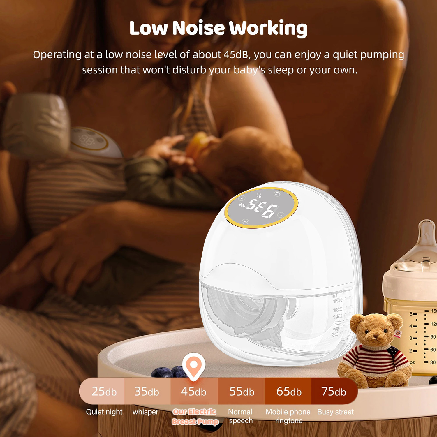 Smart Home Yam Pounder - مضخة ثدي كهربائية محمولة قابلة للارتداء،