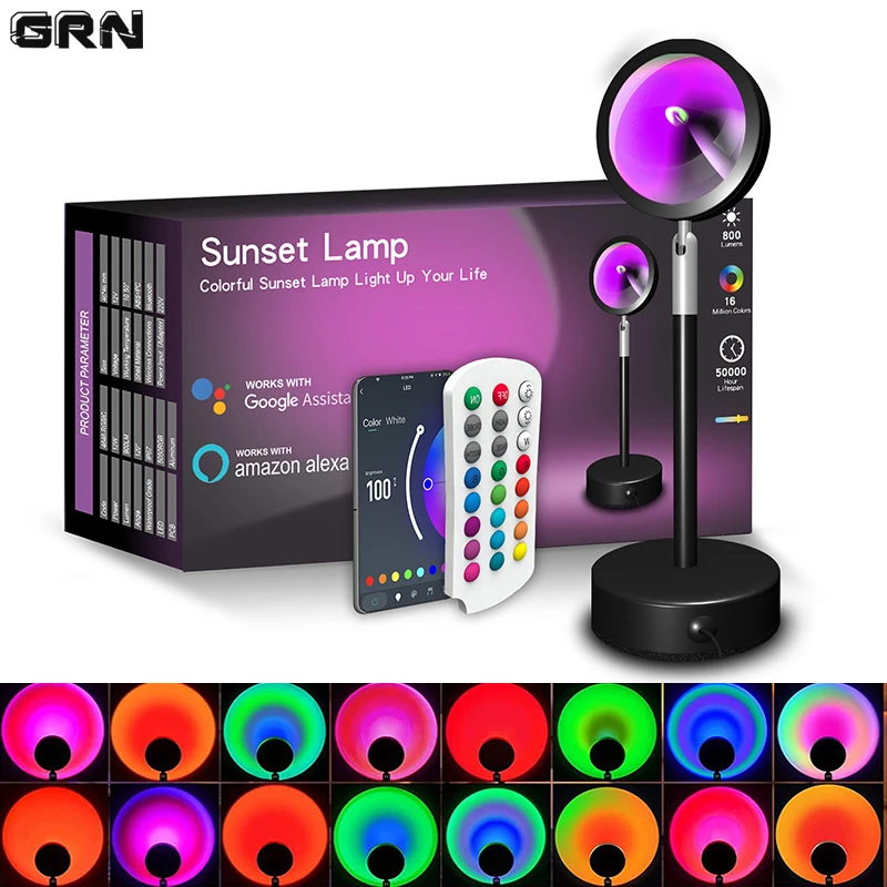 Smart Home Network - مصباح غروب الشمس الذكي LED ،