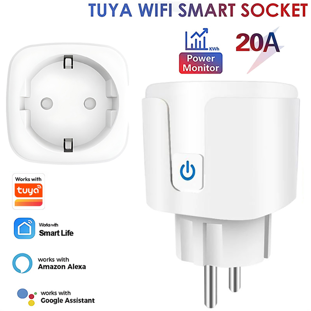 Smart Wall Socket - يعمل مع تطبيق Tuya Smart Life،