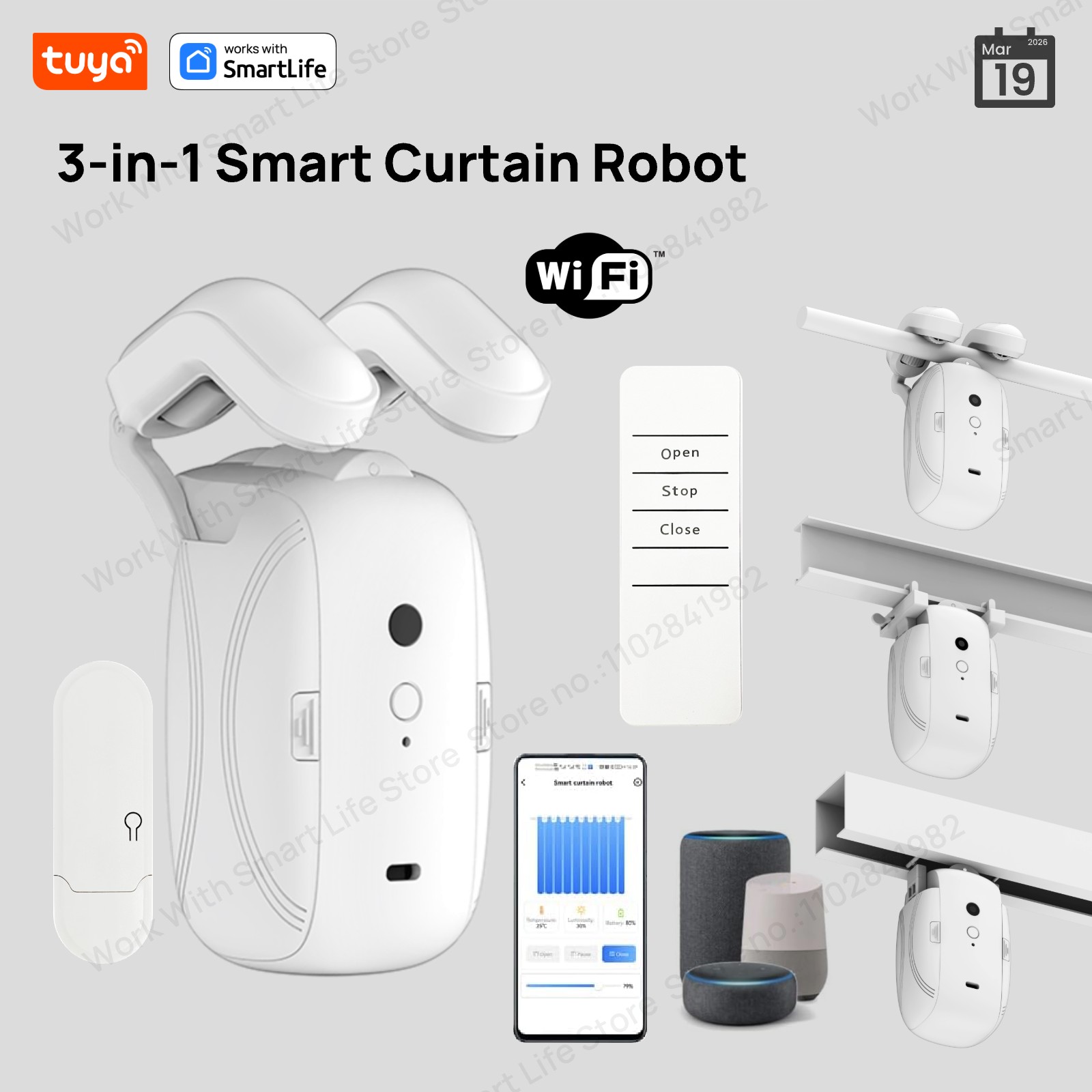 Smart Home Network - روبوت ستائر ذكي من تويا يعمل