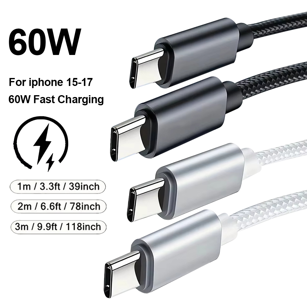Smart Home Samsung - كابل USB-C مجدول بقوة 60 واط،