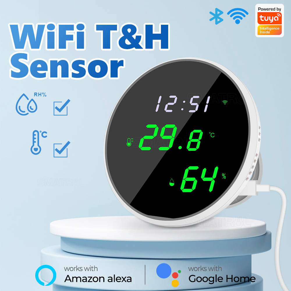 Wifi Thermostat - Tuya USB مستشعر درجة الحرارة والرطوبة
