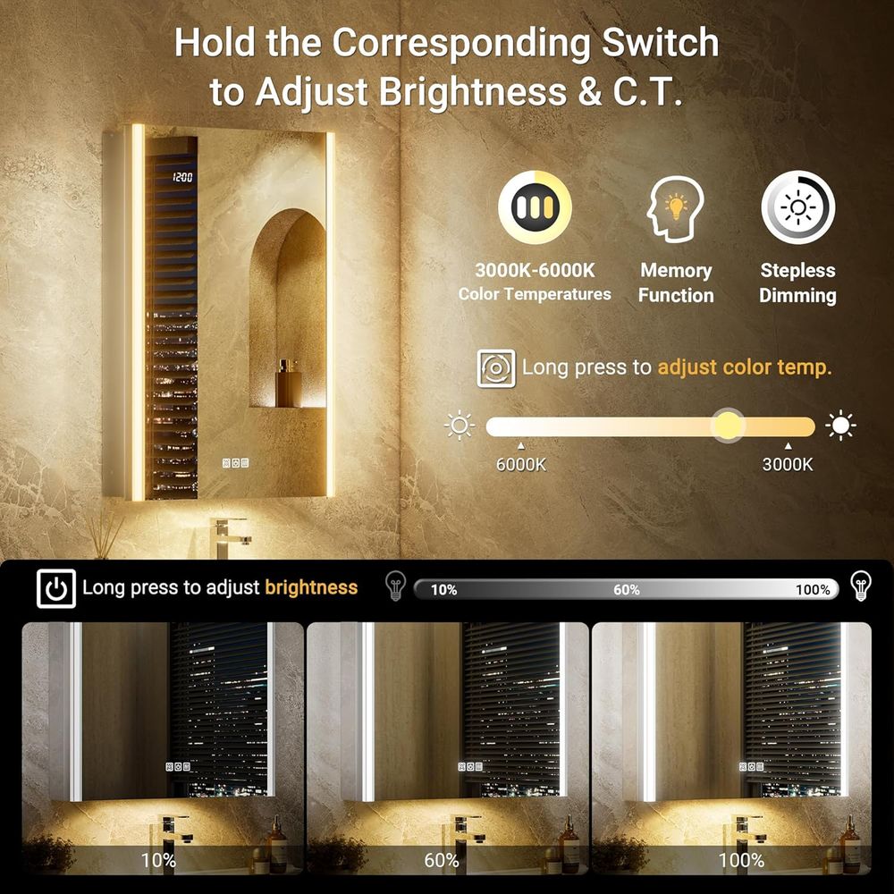 مرآة خزانة أدوية مضاءة 20x32 م - مراجعة Smart Night Light وسعره