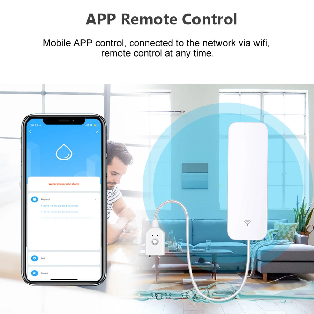 Tuya WiFi Zigbee مستشعر المياه - مراجعة Wifi Water Leak Detector وسعره